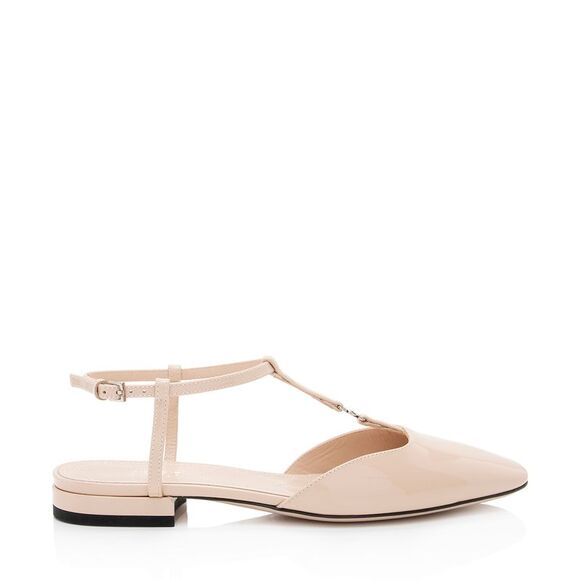 Gucci Patent Leather Double G T-Strap Flats - Size 5.5 / 35.5 - Picture 1 of 7